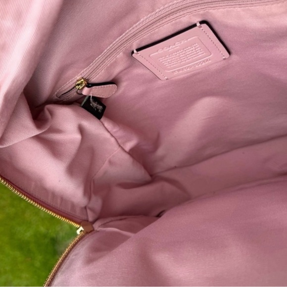 Coach Signature Canvas Backpack in Beige and Pink - Picture 9 of 10